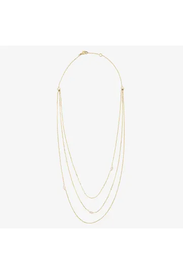 Necklace Hana Triptyque in yellow gold