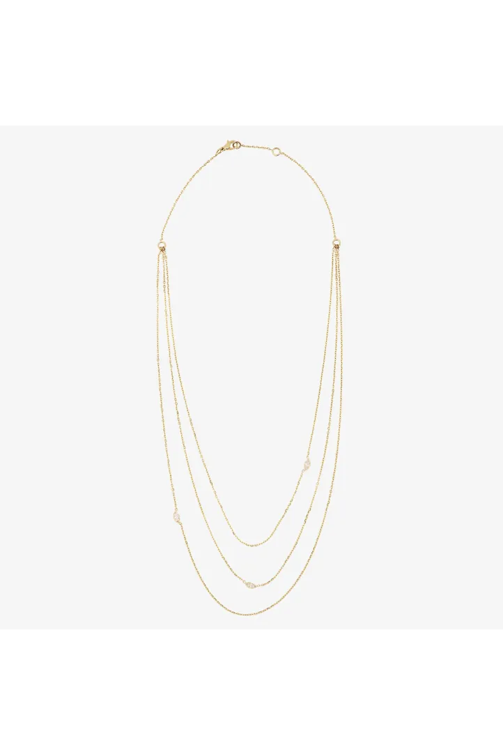 Necklace Hana Triptyque in yellow gold