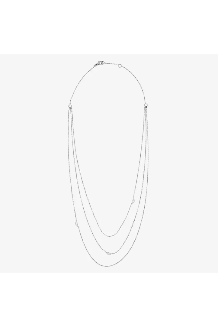 Collier Hana Triptyque en or blanc