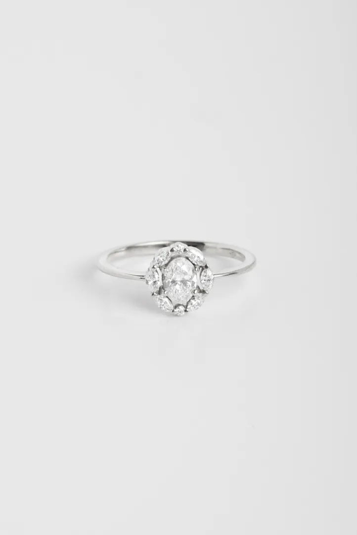 Bague Madeleine S en or blanc