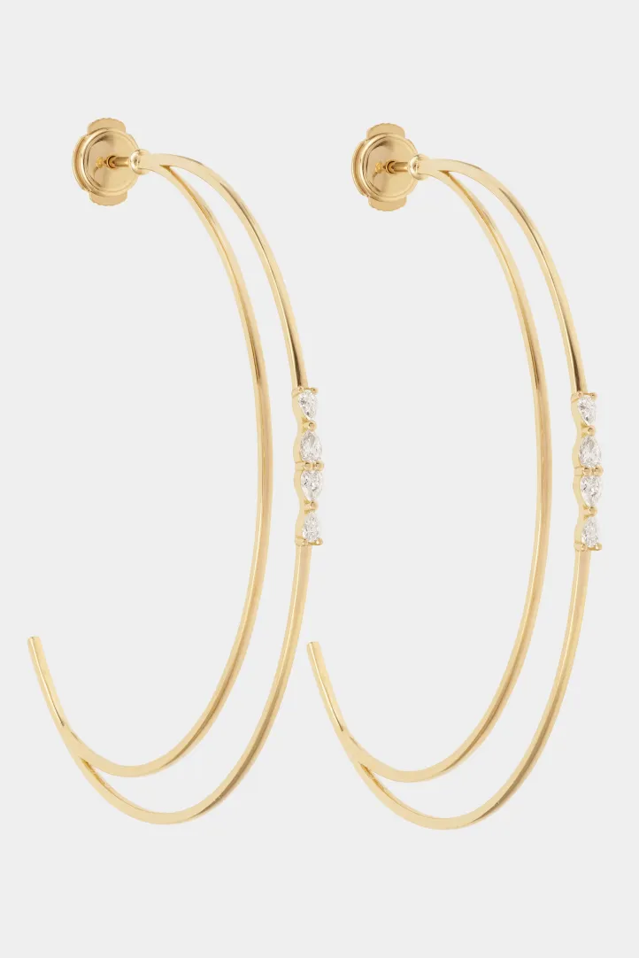 Earring Créole Elodie in yellow gold